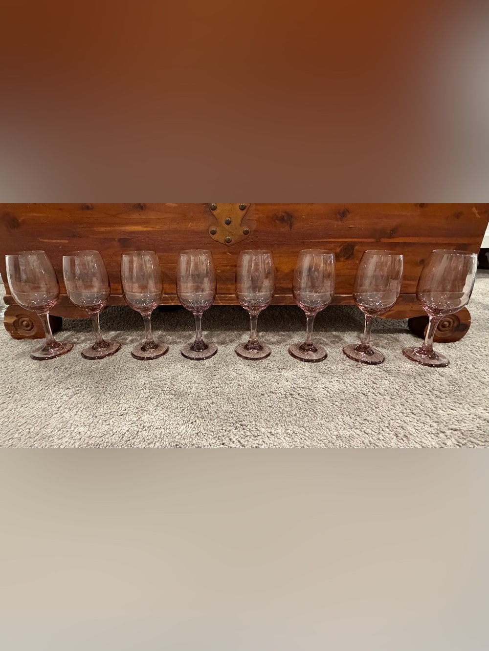 Vintage Libbey 7.25" Premiere Pink Water Goblets - Set of 8